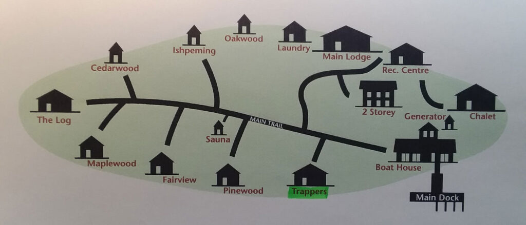 Schematic of cabins on Atwood Island